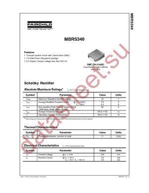 MBRS340 datasheet  
